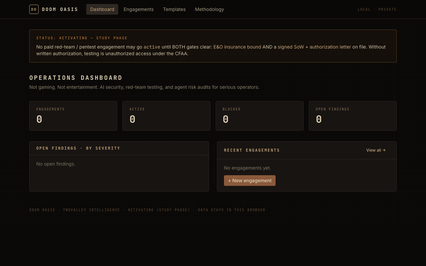 Doom Oasis operations dashboard